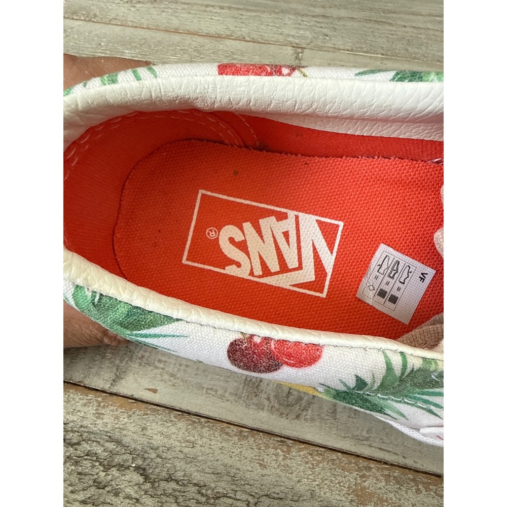 Vans Classic Slip On Tropical Fruit Print Sneakers White Red Womens 7.5 Mens 6 - Picture 4 of 8